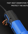 Heavy Duty 1000 Watt Electric Angle Grinder Built Like A Tank For Heavy Metal Cutting And Daily Grinding 220 Volt showing fast heat dissipation feature.
