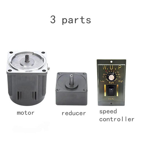 Heavy Duty Variable Speed Gear Motor For Garage Builds 110 Volt 120 Watt Single Phase Ac Unit components: motor, reducer, speed controller.