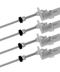 Built Tight M10 L Angle Mount Bracket Set For Solar Panel Racking On Corrugated Metal Roofs With Heavy Gauge Stainless Steel Pole Fasteners, four complete kits.