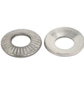 Pro Grade M6 Wedge Locking Washers Built Tough With 304 Stainless Steel And Snug Silver Fit For Rock Solid Bike Or Truck Assembly No Looseness Guaranteed Shop Essential 15 Piece Pack image showing flat and serrated washers.