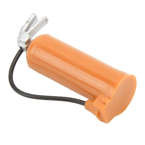 Authentic Rc Fire Extinguisher For 1/18 And 1/24 Scale Crawler Cars lightweight orange decorative model with silver clip.