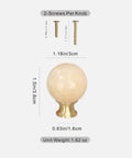 Slick Modern Brush Brass Crystal Round Ball Knobs For Dresser Drawers And Vanity Cabinets With 1 1/4 Inch Diameter, 1.5 inch height.