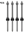 Tough As Nails M10 Hanger Bolts With Rubber Washers Locking Nuts Plus Adapters For A2 Stainless Steel Solar Panel Mounting Hardware No Sweat Install 20Cm And 25Cm Lengths - Set of 4