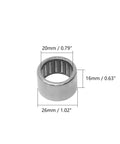 HF2016 Two Piece Needle Roller Bearings One Way Clutch Assembly dimensions 20mm bore 26mm outer diameter 16mm width GCr15 steel