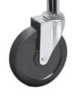 Spring Loaded Gate Rollers Heavy Duty Yard Fence Support Zero Drag Four Inch Black Driveway Casters Quick Install For Residential And Ranch Gates close-up of black wheel and metal mount