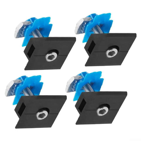 Rock Solid Solar Panel Mounting Clips 4 Pack High Strength Aluminum Alloy Wing Nuts for secure grip, featuring durable black clips.
