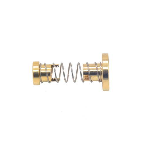 Precision T8 Lead Screw For Linear Motion CNC Systems Featuring Snap Tight Spring Loaded Nut, brass nut with steel spring.