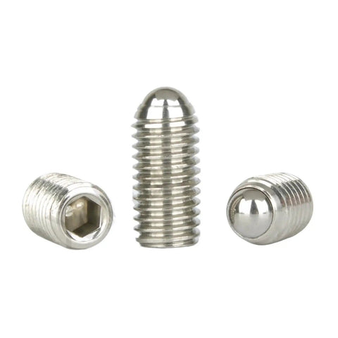 304 Stainless Steel Spring Ball Plunger Set Screw Hex Socket Grub Point Fastener Bolt M3 To M24 Range next to each other