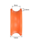 4 Pack U Groove Roller Wheels Delivering Slick Operation And Heavy Duty Steel Bearings 6X30X13MM Rugged Nylon V Track Pulleys For Sliding Doors Cabinets And Window Hardware Orange side view showing dimensions and design.