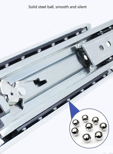 Built Tough 14 Inch Heavy Duty Drawer Slides Full Extension Ball Bearing Tracks with solid steel balls for smooth glide