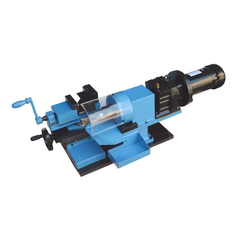 1 HP Electric Tube Notcher Crushes Schedule 40 And 80 Pipe With Variable Speed End Mill And 110V Motor Handles Up To 2 Inch Diameter viewed from the side on a shop bench.