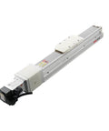 Heavy Duty Fully Enclosed Linear Module With Precision Ball Screw Guide And Servo Ready Industrial Stage Carbon Steel Wear Resistant Design 1000Mm Travel Range, side view for precise positioning.