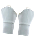 Grey fingerless sunblock gloves breathable short mittens for party and camping with UV protection hand coverage in lightweight fabric