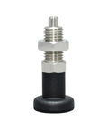 Badass Stainless Steel Self Locking Knob Plunger With Rad Spring Return Design Straight Up Durable Fine Thread Screw For Precise Positioning Fixing And Locking Applications M12 Size available now, shown from the front.