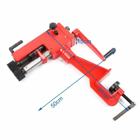 7 Inch Sheet Metal Bead Roller Rotary Bender Kit With 22 Gauge Steel Dies 6 Die Set, Red, showing dimensions of 115 cm and 50 cm