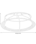 Rugged Iron Mesh Guard For Smoke Sensors And Fire Alarms, white iron, 16.2cm diameter, 5.5cm height, side view.