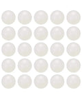 Half Inch PA Nylon Solid Plastic Balls Bundle Of 25 Precision Bearing Replacements arranged in a grid pattern.