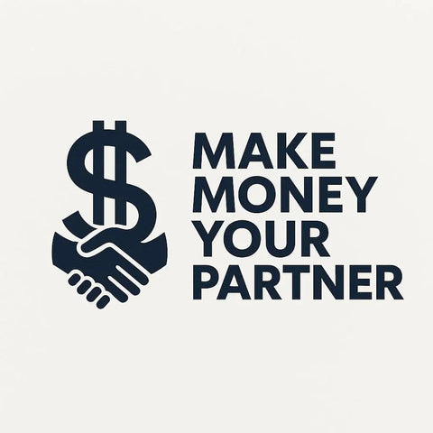 Make Money Your Partner logo featuring dollar sign and handshake icon, emphasizing financial partnership.