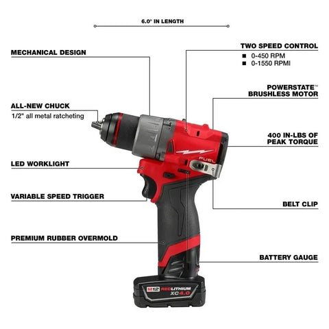 Built Tough Compact 1/2 Inch Cordless Drill Driver Kit shown with metal chuck and ergonomic grip for reliable job site performance.