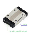 Badass Ultra Smooth One Meter MGN12 Linear Rail Guide Paired With Premium Black MGN12H Carriage Block, lubrication port visible.