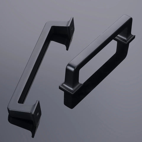Matte Black Cabinet Pulls 5 Inch 128mm Set Of 10 Durable Alloy Kitchen Hardware with Smooth Finish, two cabinet handles displayed