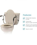 Built Tough Aluminum Toilet Safety Handle With Padded Adjustable Armrests For Seniors And Mobility Ease No Fuss Setup Stand Assist Rail on standard toilet.