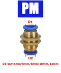 Pro Grade 50 Pack Air Pneumatic Fittings 12mm Plastic Quick Connect Couplings with size diagram for hoses and pipes