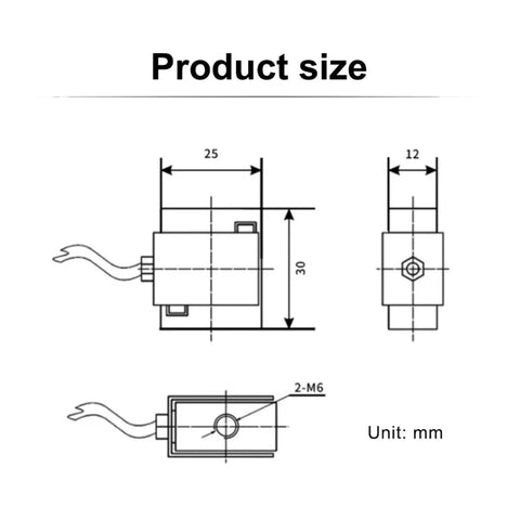 Ironclad Mini S Type Load Cell 10kg Tension Force Sensor Waterproof Compression Strain Transducer dimensions diagram.
