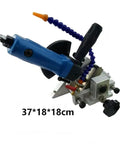 Handheld Pneumatic Glass Safety Angle Chamfering Machine Portable Edge Grinding Tool Built Like A Tank For Job Sites and Designed To Nail Those Smooth Precision Bevels Without Any Fuss, blue, 37x18x18cm