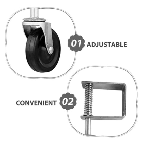 Heavy Duty 4 Inch Rubber Gate Wheels With Spring Loaded Bracket for smooth sliding on various surfaces.