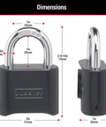 Custom Four Digit Padlock With Weatherproof Build For Indoor And Outdoor Use showcasing dimensions and size details
