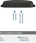 Top Shelf Matte Black Cup Pull Handle With No Hassle Mounting And Game Changing Grip For Smooth Kitchen Cabinet Refresh And Furniture Upgrade Featuring 5 16 Inch Center To Center Spacing with screws included.