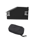 Ride Ready Waterproof Motorcycle Toolbox Left Side Carrying Case With Drop In Storage Pouch Heavy Duty Tool Stash Locker for 1200 and 1250 models, black metal case with pouch.