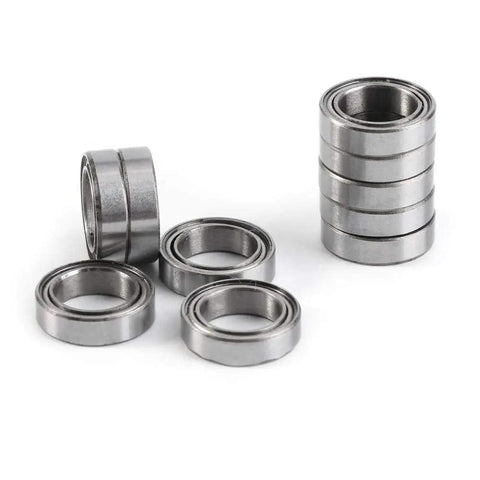 Heavy Duty 10 Pack Deep Groove Ball Bearings Double Sealed 6700ZZ Thin Section 10 X 15 X 4 MM displaying stacked and individual bearings.