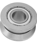 V Groove Track Roller Guide Sealed Ball Bearing 202-41ZZ made of heat treated bearing steel, designed for heavy duty automation tasks.