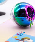 Colorful Paper Clips Holder And Dispenser Set With Holographic Rainbow Clips, 100 Pieces, 28mm Medium Paperclips on desk
