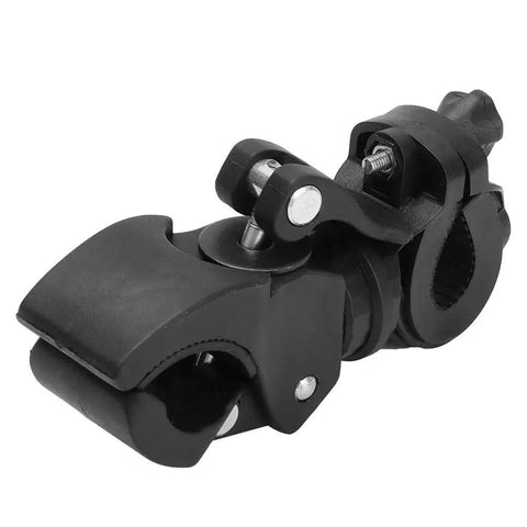 Universal Bicycle Flashlight Holder With Non Slip Rubber Clamp And 270 Degree Rotation For Handlebar Or Fork Or Under Seat Mount
