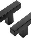 10 Pack Black Square Bar Cabinet Knobs 2 Inch Matte Black Square Cabinet Pulls With Single Hole Design Durable Stainless Steel Kitchen