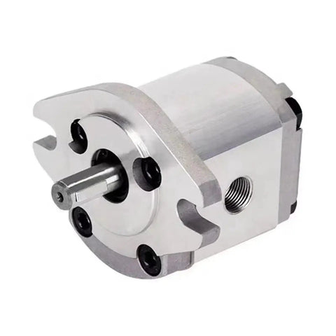 Gear Hydraulic Pump HGP-1A Series for Industrial Machines Built Tough and Precise, Fast Response, Stable Frequency, Durable Gear Pump for Heavy Duty Equipment, High-Precision Processing for Accurate Fit and Reliable Operation HGP1AF5R silver metal pump body with shaft
