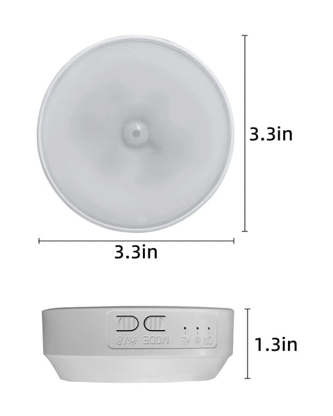4 Pack Motion Sensor Closet Lights USB C Rechargeable Puck Lights For Under Cabinet And Stairs Dimmable 1200mAh Battery dimensions