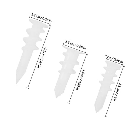 300 Piece Multi Function Heavy Duty Drywall Anchors Kit With POM Material For No Fuss Quick And Easy Install dimensions shown