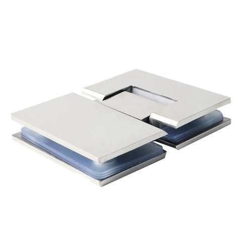 Premium Rock Solid 2 Pack Heavy Duty Glass Door Hinges Slick Swing Operation 304 Stainless Steel for frameless showers.