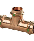 Zero Lead Copper Tee For ProPress Plumbing, Three Quarter Inch By Three Quarter Inch By One Half Inch P To P To P Fittings, Copper Press Tee, 10 Pack Bundle