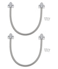 2 Pack 408Mm Stainless Steel Flexible Door Conduit For Electrical Wiring And Wire Protector Head Size 31x30x13Mm Inner Diameter 8Mm Outer Diameter 10.3Mm Mount Hole Spacing 20Mm with screws