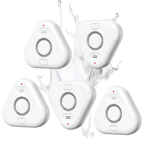 5 Pack Water Leak Detectors for Home With 4 Levels Audible Alarm 0 to 120 dB IP66 Water Sensor for Basement Kitchen and Laundry