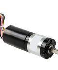 Industrial Heavy Duty Brushless DC Planetary Gear Motor 12V And 24V With Built In Drive For Automation Machinery side view with wires