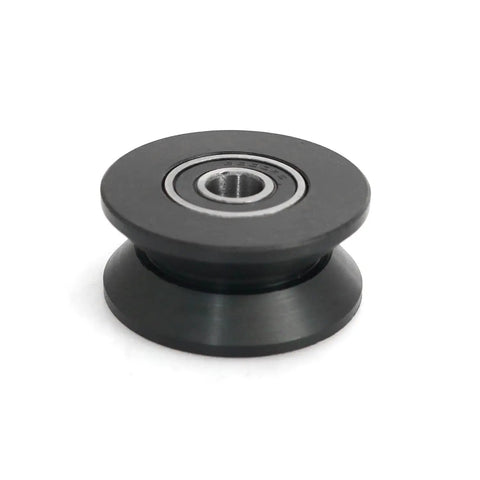 Heavy Duty Silent V Groove Pulley With A Beefy Bearing Steel Hub And Slick Polypropylene Wheel For Zero Sweat Belt Tracking And Smooth Operation In Glossy Black, side view