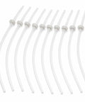 Top Shelf Silicone Pressure Tubes With One Way Check Valves 10 Pack Replacement Hoses Smooth Bore Walls showing flexible clear hoses.