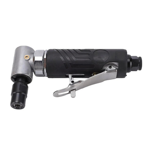 90 Degree Right Angle Pneumatic Air Die Grinder With Textured Non Slip Grip Built Tough For Sweet Access On Tight Jobs Auto Detailing And Heavy Duty Mold Trimming, side view.
