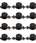 Top Notch Black Antique Mushroom Dresser Knobs With Decorative Zinc Backplates - 12 Pack Slick Vintage Retro Cabinet Pulls For Classic Home Decor Setup, showing 12 black knobs.